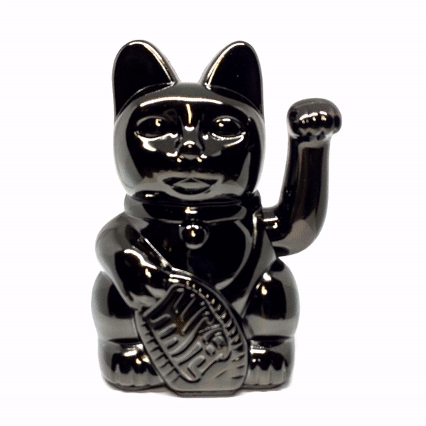 Maneki Neko Lucky Cat Glossy Black Selekt Studio